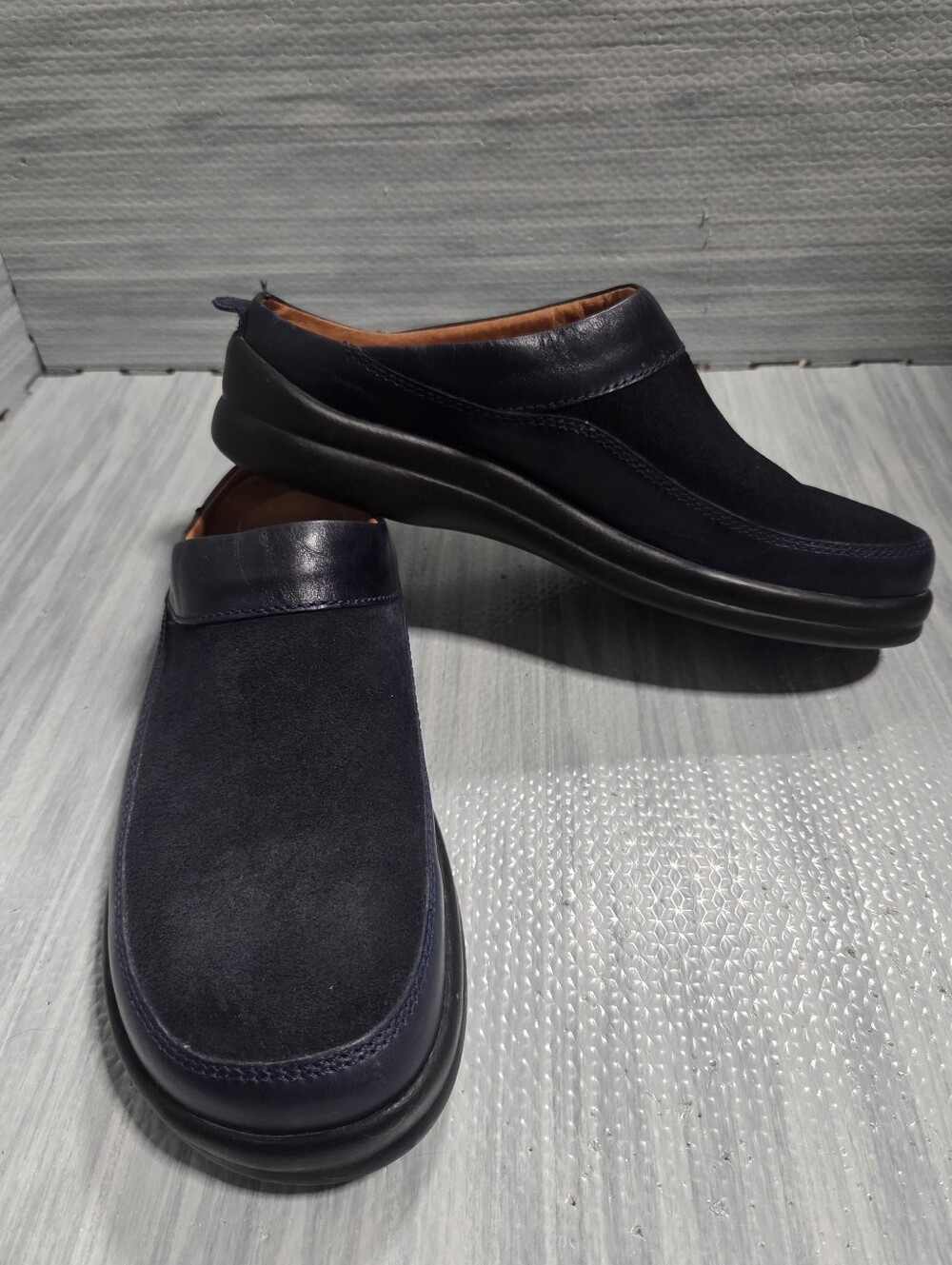 Footprints Birkenstock Blue Suede Leather Ashby Mules Slide Size 41